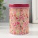 Casket Metal cylinder "Flowers on pink" 7.5x7.5x11 cm