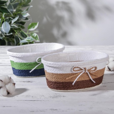 Kashpo for flowers wicker "bow", 19 × 12 × 8.5 cm, oval, color mix-5