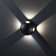 Lamp wall -mounted invoice Duwi Nuovo 103x103x77mm 4W plastic 4200K IP 54 Black 4 rays 990523