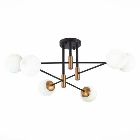 Ceiling Ceiling ST LUCE. SL1203.402.06. Limano. 6x40 watts, E27, 98.5x98.5x33.7 cm, bronze color, black-3