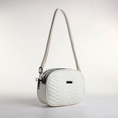 Bag Women's Cross-Bodi with a zipper, white color-3