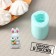 Silicone Mold "Bunny with carrots", 3 × 3.5 × 5.3 cm, turquoise color