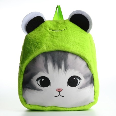 Plush Baby backpack for the girl "Kotopolushka", 30x25x7 cm-2