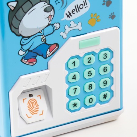 Piggy bank Plastic "Safe. Beasts" Coded Castle, sound aa mix 12.8x13x19.5 cm-5