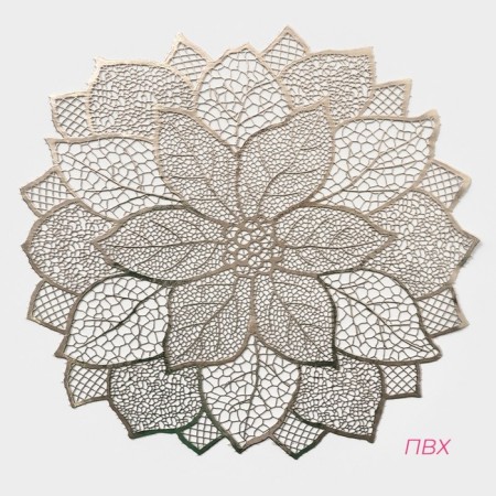 A set of serving napkins on the table “Flower”, 4 pcs, 43 × 43 cm, gold color-1