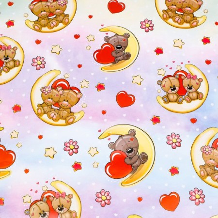 Glossy packaging paper "Bear on the Moon", 70 × 100 cm, 1 sheet-5