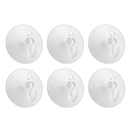 Hooks on the suction cup Axentia 6 pcs, diameter of the suction cup Ø 5.5 cm transparent