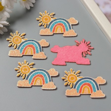 Decor for the creativity of felt lords "Rainbow in the sky" 4x5.7 cm-1