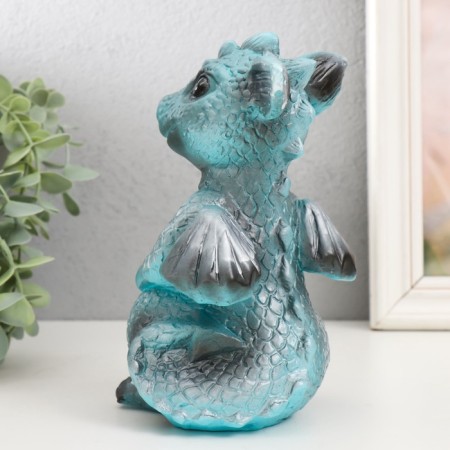 Figure "Dragon" 18x10x10 cm, turquoise-3