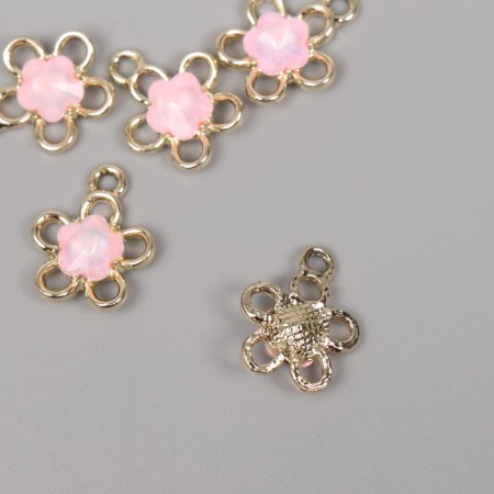 Decor for creativity Metal "Flower" gold, pink 1.8x1.5x0.5 cm-1
