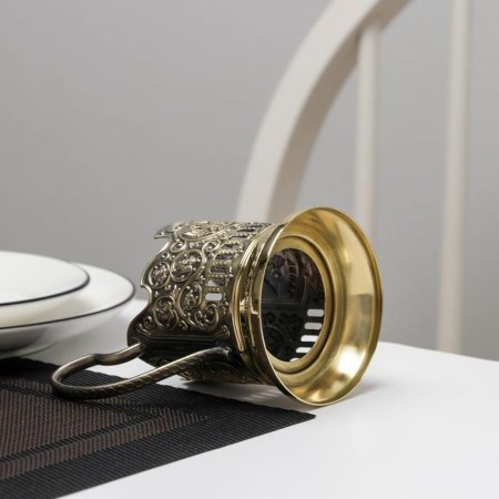 The cup holder "Fatherland. Duty. Honor ", d = 72mm, brass-3