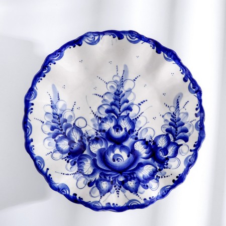 Tortnice "Lace", Gzhel, Porcelain, D = 26 cm-7
