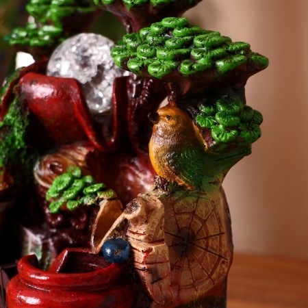 Fountain "Birds on the logs at the mill" 12x16x27 cm (with backlight)-1