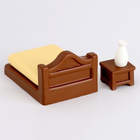 Miniature puppet "sleeping place", set bed and cabinet-2