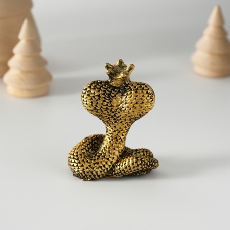 Polystone souvenir "Cobra in the crown" Black-gold 5x5.8 cm-3