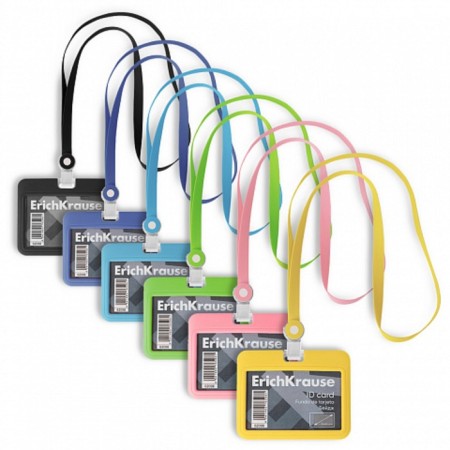 Horizontal badge 85 x 54 mm, erichkrause silicone case, silicone tape, mix