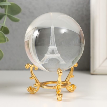 Souvenir glass "Eiffel Tower" d = 6 cm openwork stand 8.5x6x6 cm-3