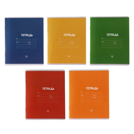 Notebook 12 sheets in Calligrata Calligrata "Plain Classic Linovka", cover Caped Paper, VD-LK, OFSET BOLK, Belility 95%, MIX