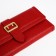 Women's wallet on the button, red color
