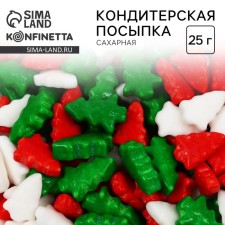 Sugar confectionery: red, green, white, 25 g.