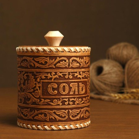 TUES "pattern" Salt, 10x10x11 cm, birch bark