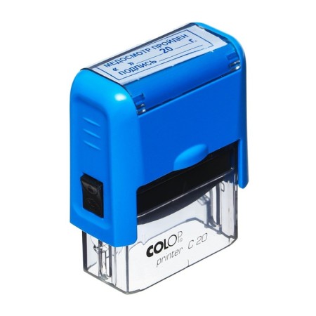 Automatic stamp "Medical inspection" _ "20__g. Signature __", 14 x 38 mm, blue-8