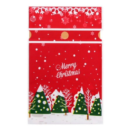 Polyethylene gift package, with ties "Christmas tree", 15x23cm-1