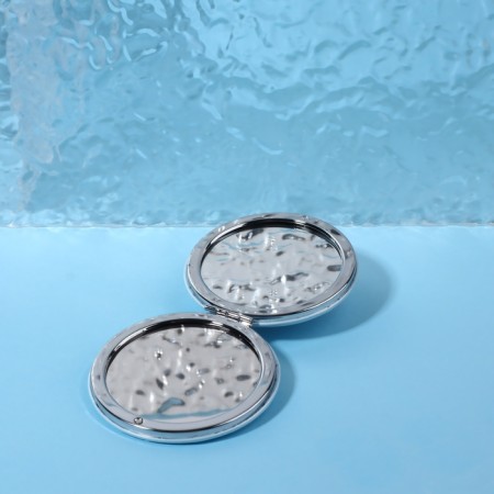 Mirror - Antistress "Corgi", folding, d = 7.2 cm, with an increase, artificial leather, blue color-2