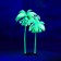 The artificial aquarium "palm tree", luminous, 18 cm, green