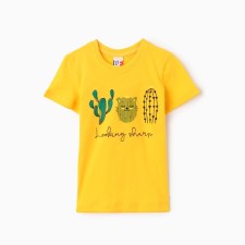 T -shirt for girls, yellow color, height 110 cm