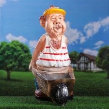 Садовая фигура "Колян с тачкой" 78х30х50см