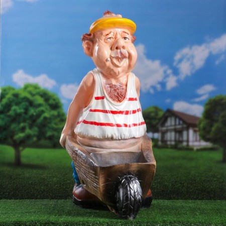 Garden figure "Kolyan with a wheelbarrow" 78x30x50cm