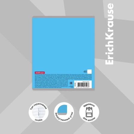 Notebook of 48 sheets in the Erichkrause MC-7 line, cover coated cardboard, offset block, mix-4