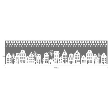 Decorative sticker for windows "Snow City" 140x25 cm (snow 10x40 cm)-2