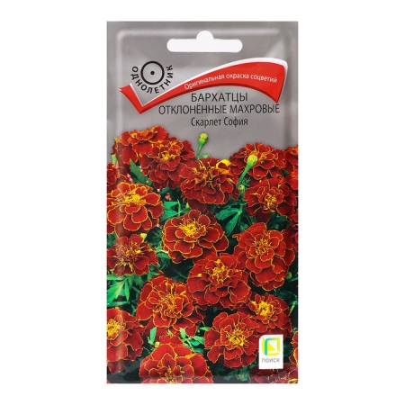 Flower seeds of marigolds rejected terry "Sofia", Scarlet, 0.4g.