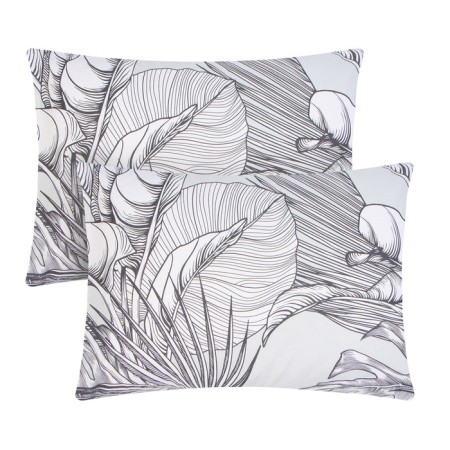 The set of pillowcases "Ethel" Gray Tropics 50x70cm - 2pcs, Poplin