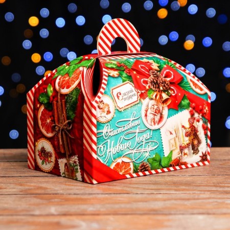 Gift Folding Box "Emerald Vintage" 19.5 x 13 x 14 cm-1