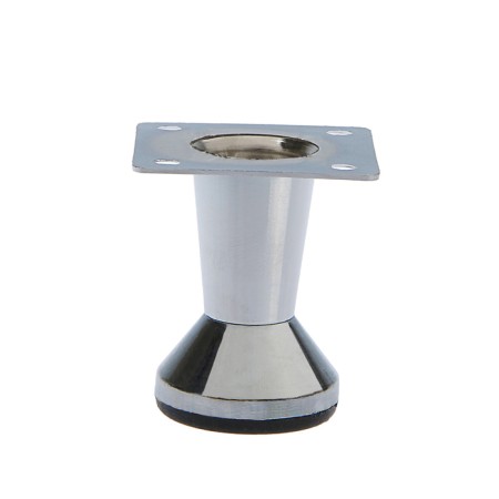 Furniture support, adjustable, cone -shaped, h = 50 mm, chromium color