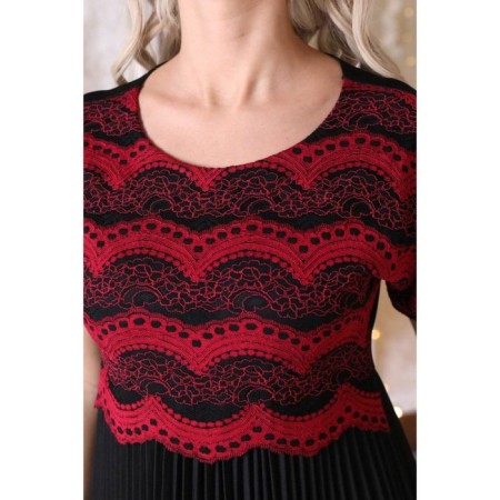 Female dress, size 42, black color, burgundy-2