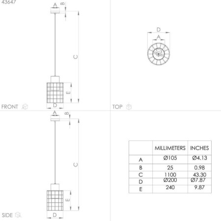 Milligan chandelier, 1x40W E27-3