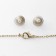 Set 2 objects: earrings, pendant "drops" quartet, color of white-sea in gold, 48 cm
