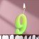 Candle for the cake number "Luminescent", 5.5 cm, number "9"