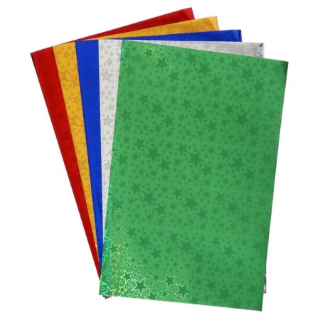 A set of papers of the holographic "star" A4, 5 sheets, 5 colors, drawing, 100 g/m2-1