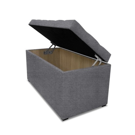 Puff with a lid and weighting, 800 × 400 × 420 mm, Savana plus matting, Ash color-1