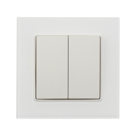 Tot Matte Glass switch, 10 a, 2 cl., Hidden, glass, white-2