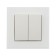 Tot Matte Glass switch, 10 a, 2 cl., Hidden, glass, white