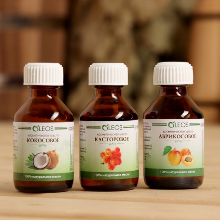 A set of cosmetic oils "Apricot, castor, coconut" 30 ml of Oleos-1