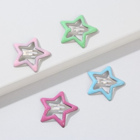Hair hairpins "Shine", 4 pcs, 3 x 3 x 0.1 cm-2