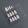 Nude overhead nails, 12 pcs, with adhesive plates, almond shape, beige/white color