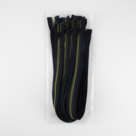 Lightning "Spiral", No. 5, detachable, reflective, castle machine, 60 cm, black/green color-2